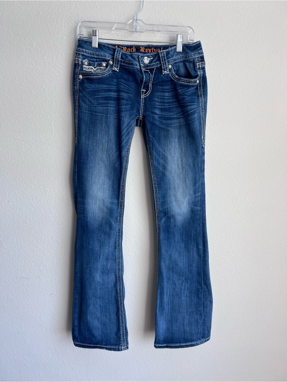Rock Revival Women’s Arlene Blue Boot Cut Jeans Medium Wash Size 28 - Picture 3 of 16